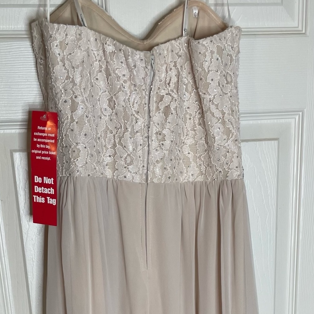 NWT! Speechless Junior Size 7 Beige Sequin Chiffon Party Dress Long Homecoming - Picture 2 of 2